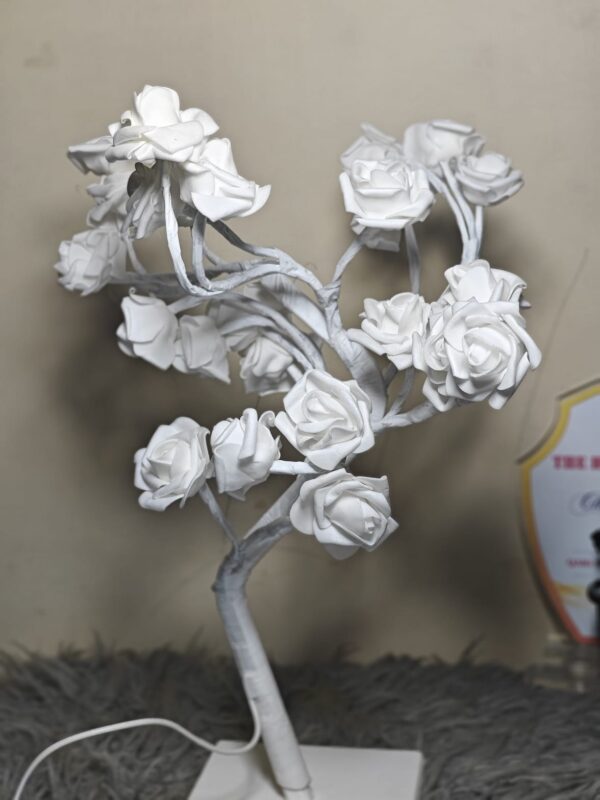 Beautiful White Flowers Lamp With USB Cable For Office table decor, Room Decor